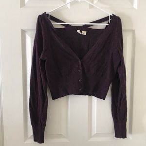 Dark purple cropped cardigan